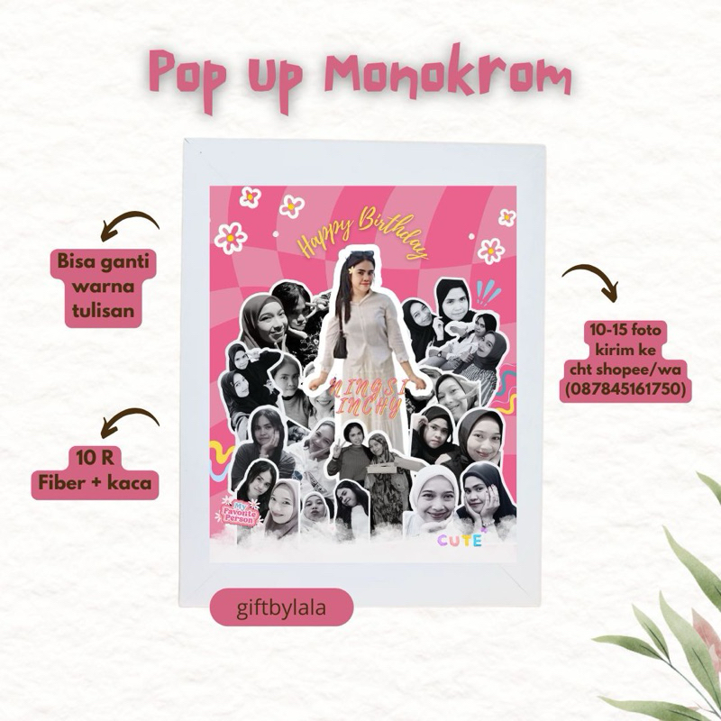 Farewell Pop Up Retro | 10R Aesthetic Frame Custom| Pigura Gift Kenang-Kenangan/Perpisahan/Ulang Tah