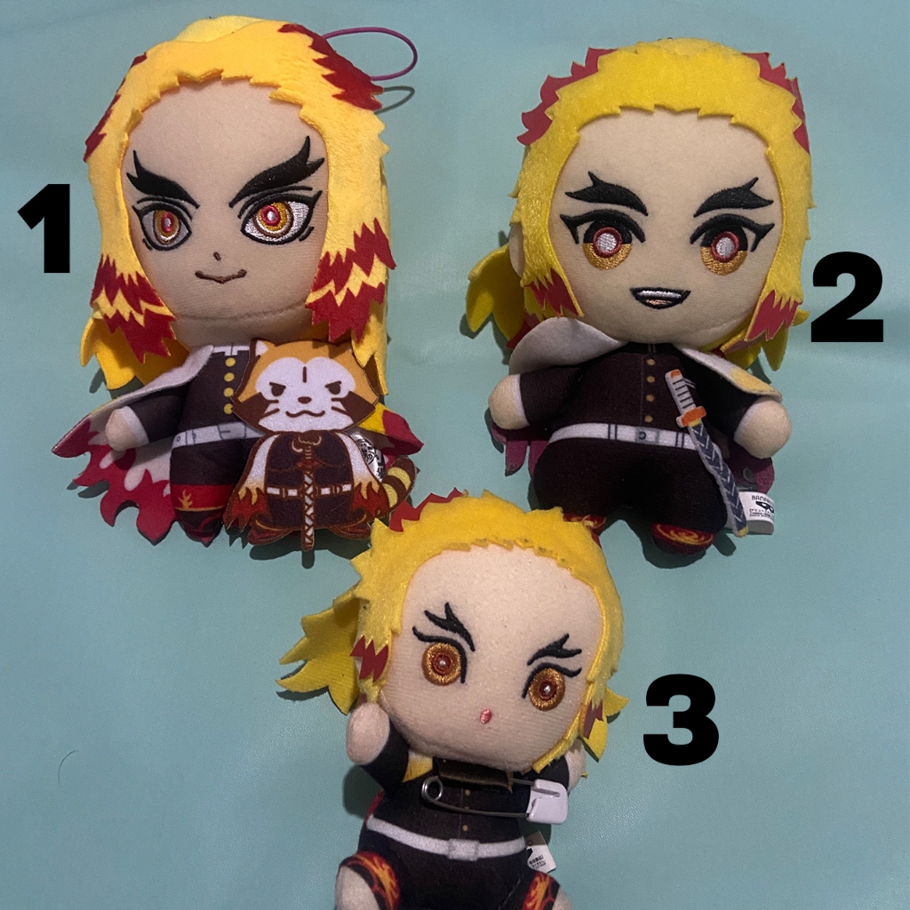 Boneka Ganci Anime Kimetsu No Yaiba Rengoku Keychain Gantungan Plush Rengoku Demon Slayer