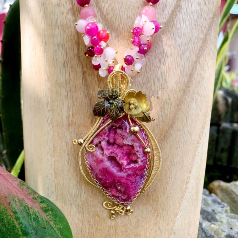 Kalung Druzy / Aksesoris Batu Alam / Druzy Necklace