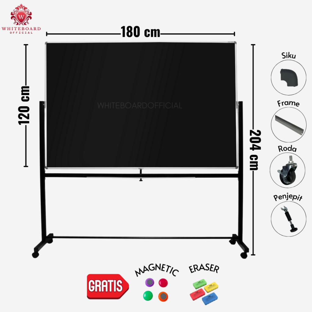 

SAKANA Papan Tulis Blackboard Magnet 120x180cm Gantung / Black Board / Chalkboard / Papan Board