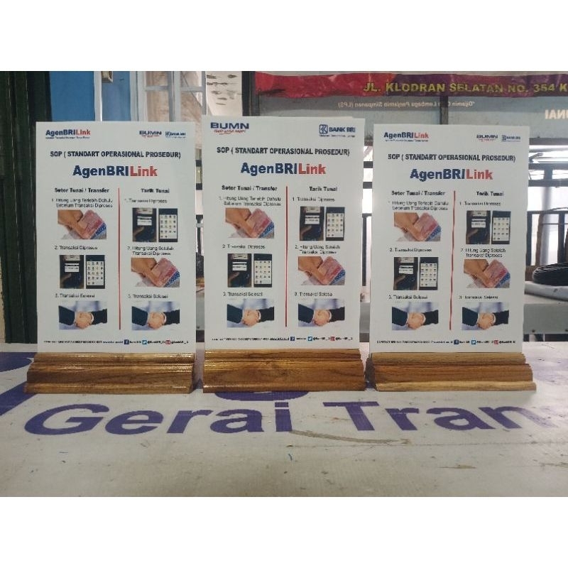 Hiasan Meja Agen BRILink SOP Akrilik