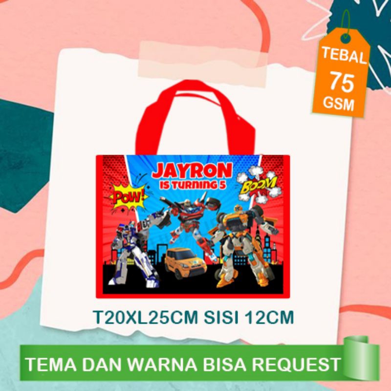 

Tas ultah tobot/Tas souvenir Tobot/Goodie bag tobot