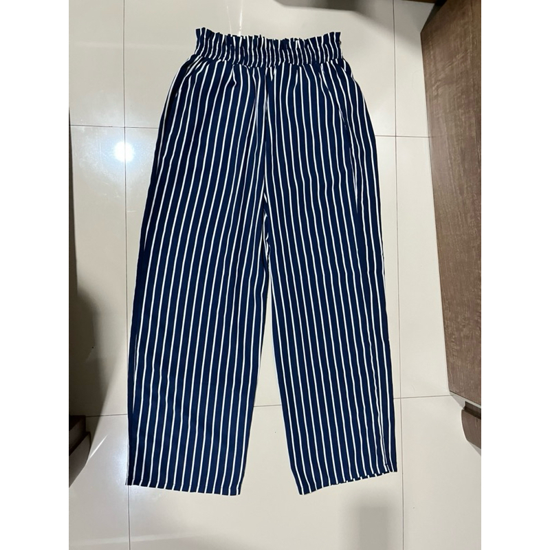 [PRELOVED] Stripe Pants Navy