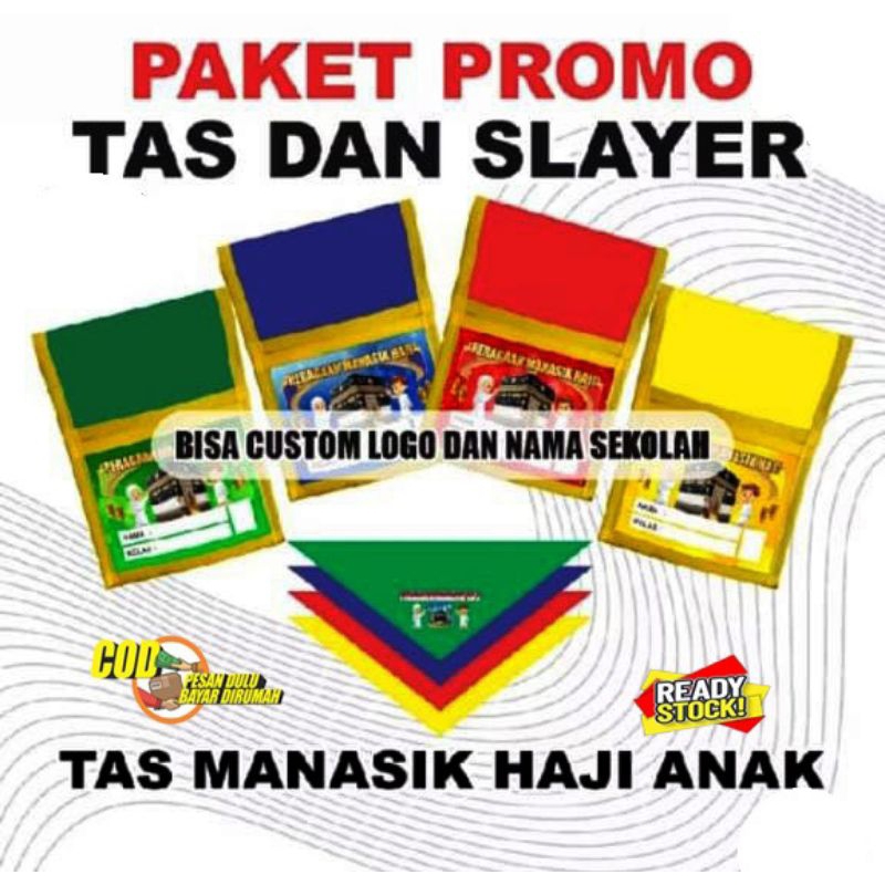 Tas manasik haji anak TK dan paud bisa costum logo dan nama sekolah