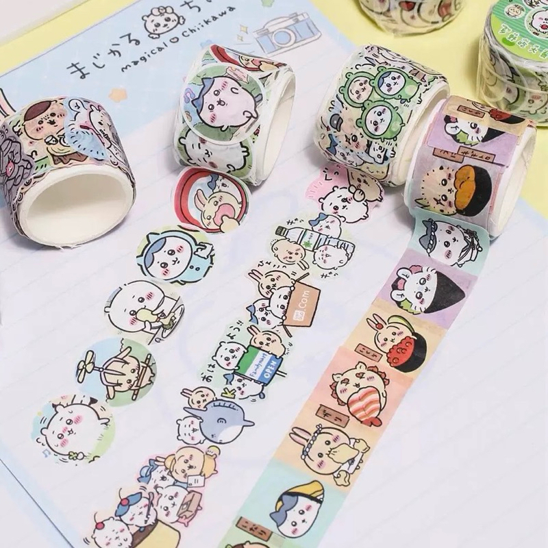 

sticker roll chiikawa isi 100pcs dekorasi journal readystock B3527 B3718