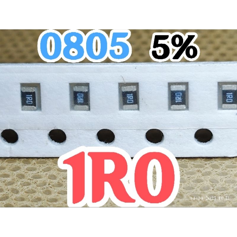 10pcs Chip resistor smd 1R0 1R 5% size 0805 2012 1,0ohm 1 ohm 1.0ohm 1ohm