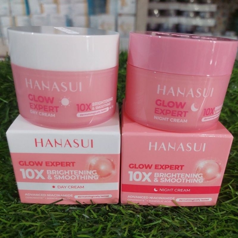 PAKET HANASUI GLOW EXPERT DAY+NIGHT PINK (CREAM SIANG MALAM)