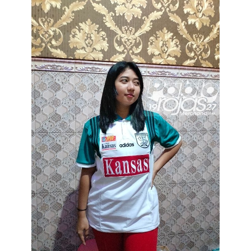 JERSEY RETRO PERSEBAYA KANSAS PUTIH BORDIR RAPI