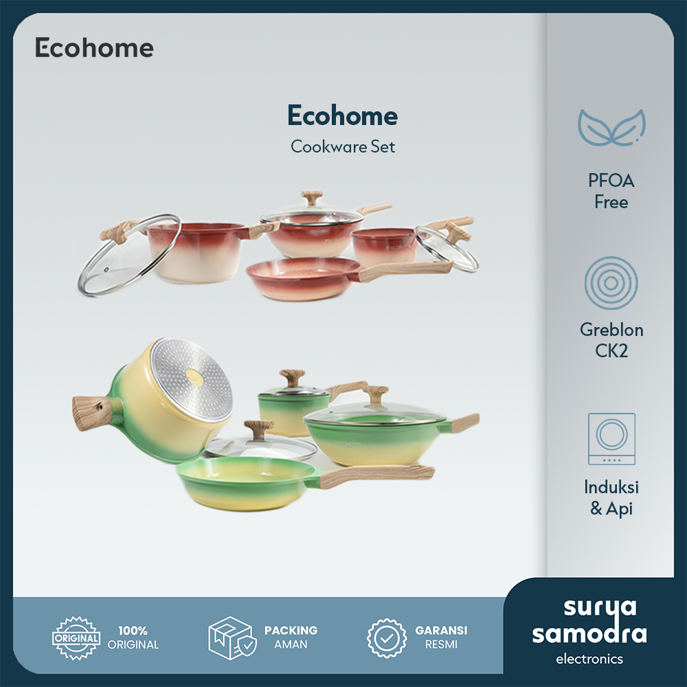 ECOHOME Cookware Set Ceramic Coating Anti Lengket Panci Set