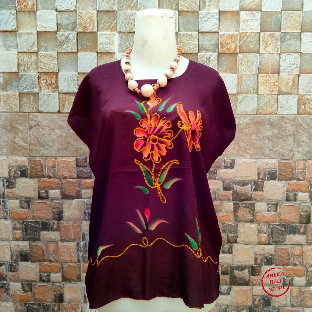 kaos bali stik lukis murah UK-XL, pakaian wanita,  Baju bordiran bali, atasan wanita, blouse bali, k