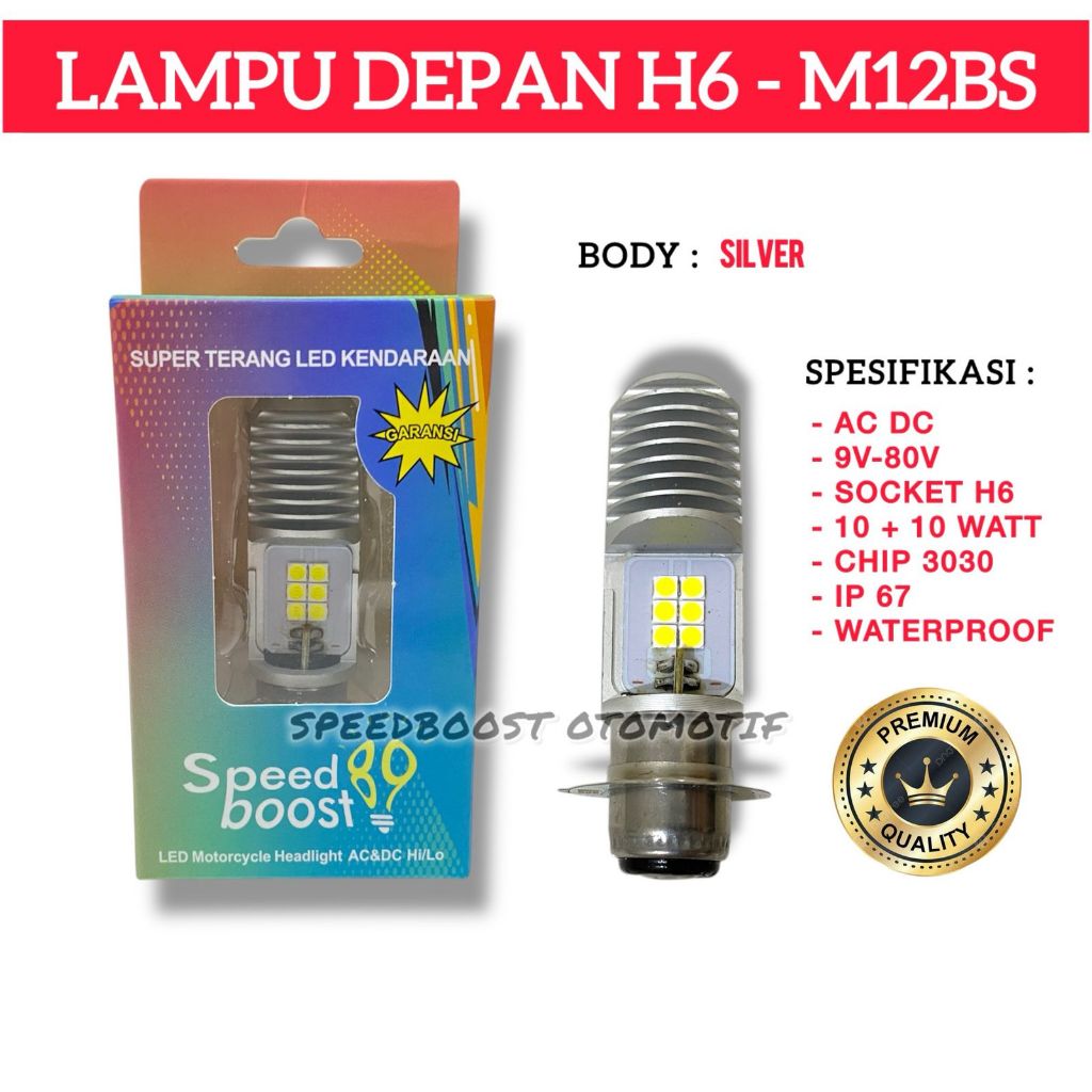 SBO Lampu LED Depan H6 / Lampu LED Depan H6 12 titik Led 2 Sisi 10 Watt Merk SPEEDBOOST89 M12G