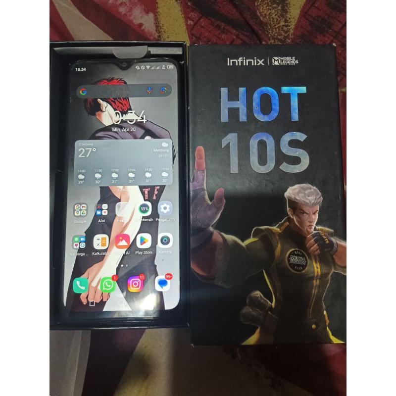 Hp Infinix  Hot 10s 4ram/64gb