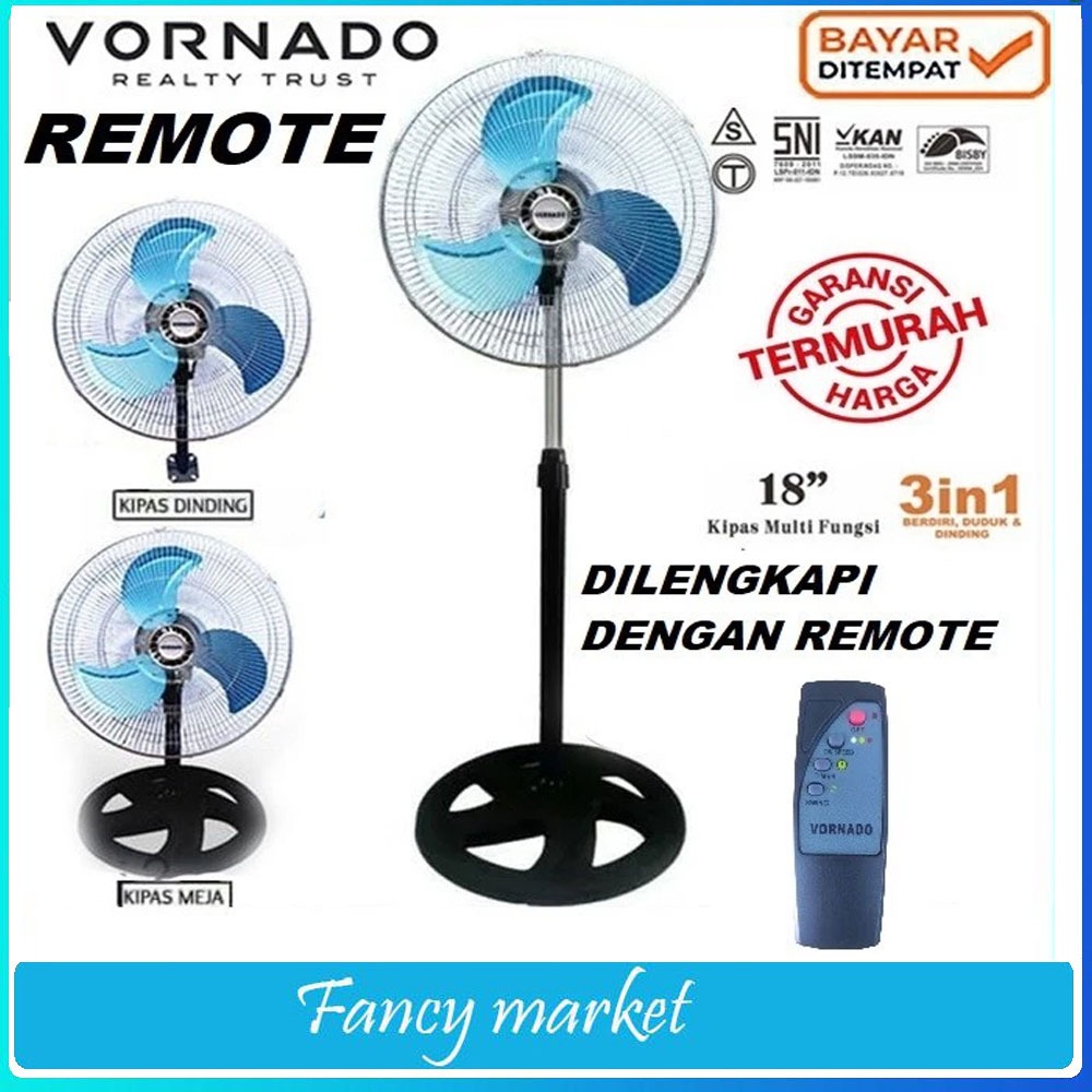 KIPAS ANGIN VORNADO /KIPAS ANGIN DINDING TORNADO VORNADO 18 inch + Remote Control
