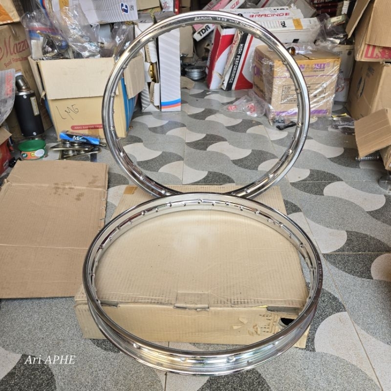 Nos velg chroom rim ARAYA JAPAN ring 18 x 140 - 160 yamaha rxs rx115 rx special l2g yl2 honda suzuki