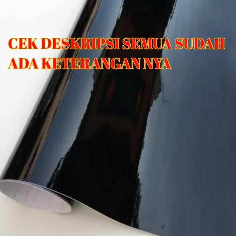 Wrapping motor Sticker Skotlet Hitam glossy skotlet sepeda motor mobil grosir lebar 45cm