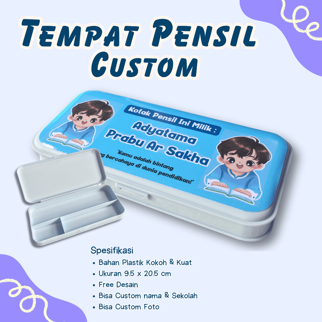 

Tempat Pensil Custom / Kotak Pensil Custom Nama Sekolah dan Desain Murah Souvenir