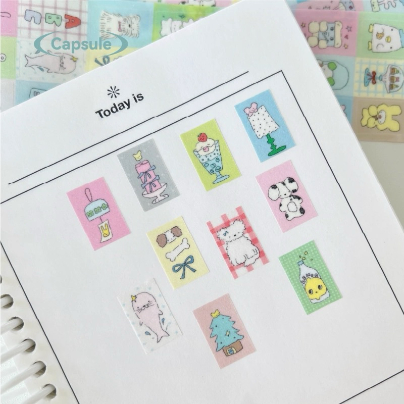 

[capsule] Lovely Park Purikura Label Glitter Sticker Roll || Cute Japanese Korean Style Animal Deco Stiker Journaling Scrapbook Washi Tape Buzzz Object