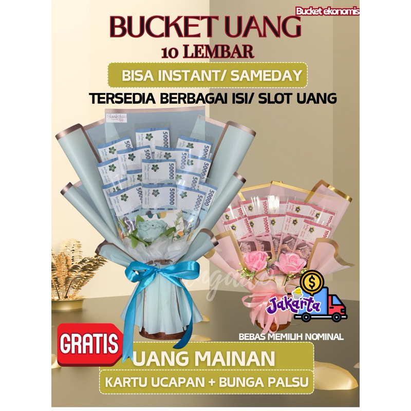 (INSTAN) BUKET BUNGA PALSU / BUCKET UWANG/ UANG / BUKET LAMARAN / HADIAH / KADO /BUCKET MURAH