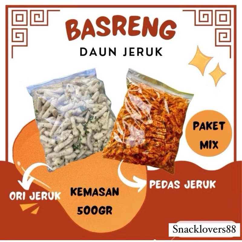

BISA COD PAKET MIX BASRENG PEDAS DAUN JERUK DAN BASRENG ORIGINAL DAUN JERUK KEMASAN 500GR ENAK GURIH READY BANYAK LANGSUNG KIRIM INSTANT CIMOL USUS KULIT JAJANAN KHAS BANDUNG SNACK