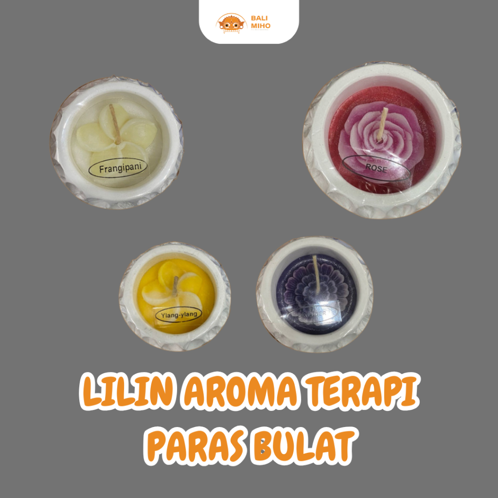 Tempat Lilin Aromaterapi Batu Paras Bulat - Wadah Lilin dari Batu Paras  - Lilin Aromaterapi Batu - 