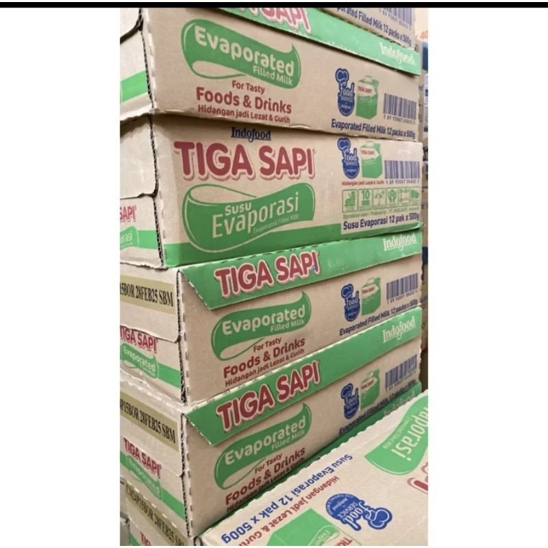 

Susu Evaporasi Tiga Sapi isi 12 pcs x 500 Gr GROSIR