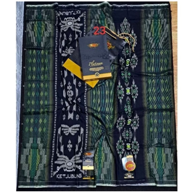 SARUNG KETJUBUNG PLATINUM GOLD SONGKET | Sarung Tenun Pria Premium Ketjubung TIS