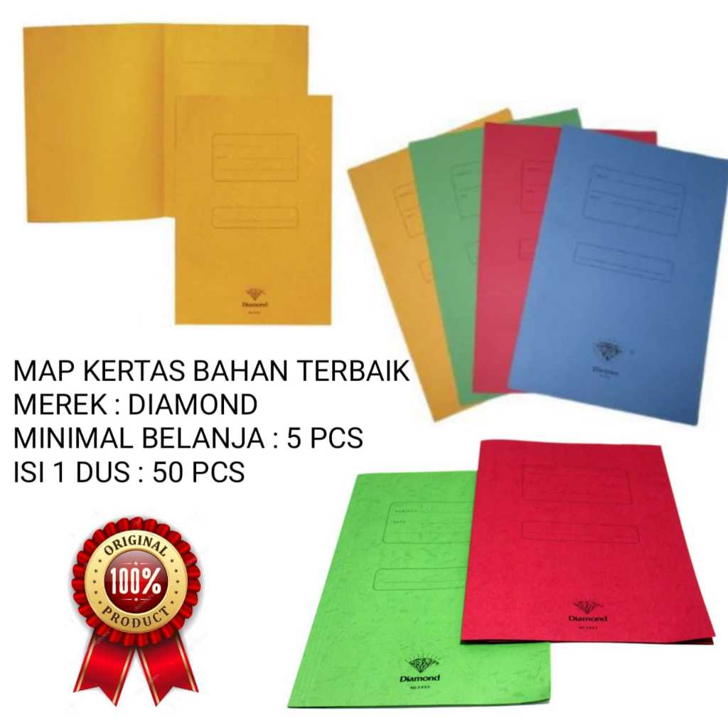 

5 pcs map diamond kertas/map kertas tebal folio