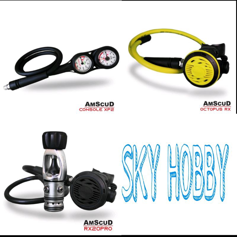 SET REGULATOR AMSCUD RX20 PRO BLACK - ALAT SELAM - PERLENGKAPAN SELAM