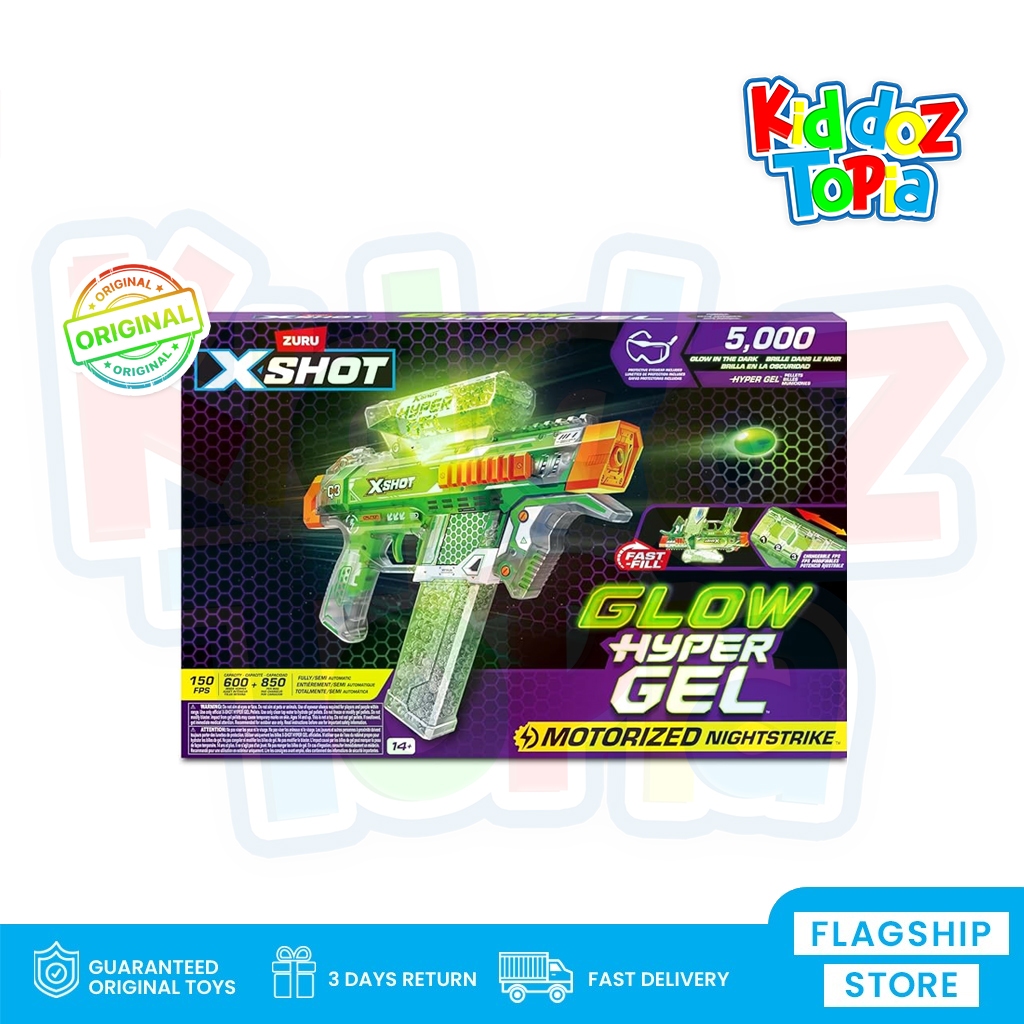 ZURU Xshot  X SHOT Hyper Gel Glow In The Dark NightStrike Blaster MOTORIZED 36782 GLC