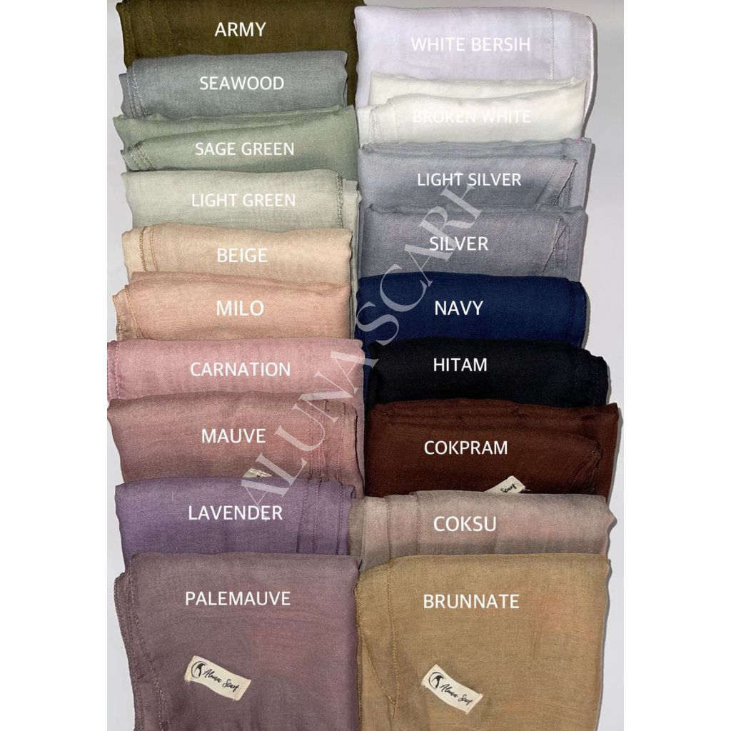 ALUNA SCARF | HIJAB PARIS JADUL PREMIUM SEGI EMPAT POLOS