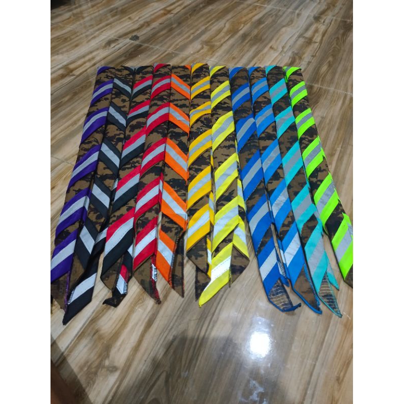 scraf loreng pramuka menyala/bisa cod/scraf pramuka