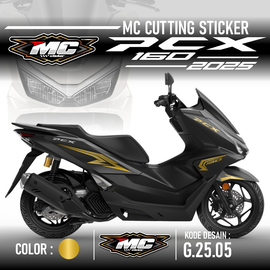 Cutting Sticker Striping PCX 160 NEW 2025 - Aksesoris Motor Stiker Honda PCX 160 2025 Grafis Minimal