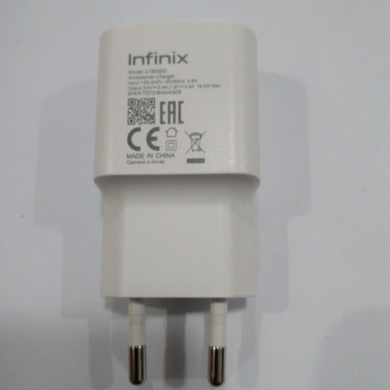 Kepala Charger / Adaptor Casan / Batok Casan Infinix Model XCU32 Kualitas 100% Original Bawaan Hp In