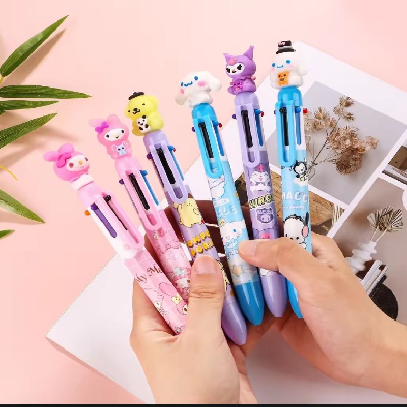 

PULPEN 6 WARNA/KARAKTER LUCU/BOLPOINT /PELANGI/KARAKTER SANRIO LUCU/PULPEN KARAKTER/MURAH