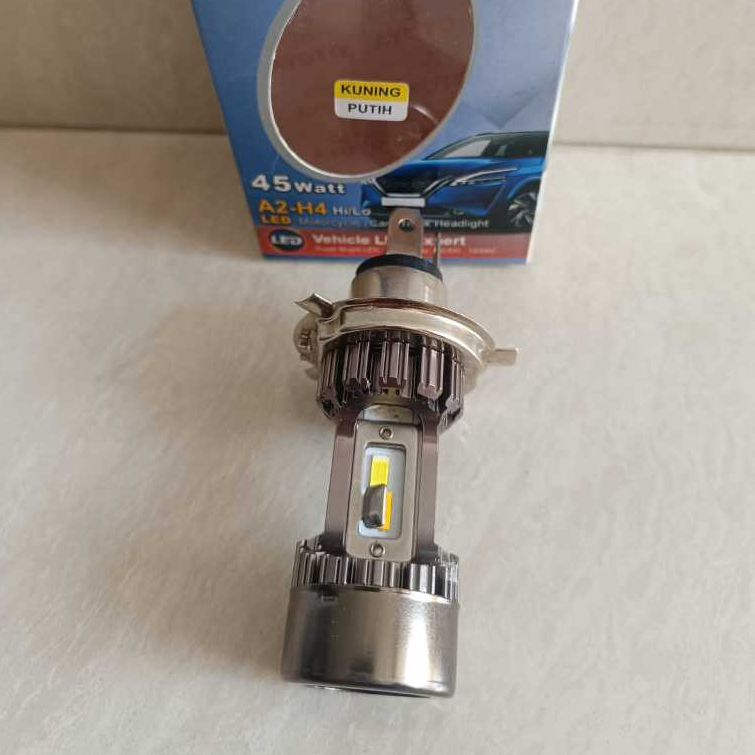 LAMPU LED MOBIL OYOTO A2-H4 WARNA PUTIH KUNING PNP 45 WAT MOBIL MOTOR HI LOW ANGEL EYES