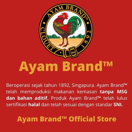 

RB AYAM BRAND IKAN SARDINES 425 gr / Ayam Brand Mackerel Kaleng Sarden Fish Tomat / Sarden Ayam bren