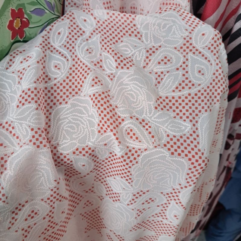 kain sifon print timbul - kain sifon ceruti premium import motif kembang