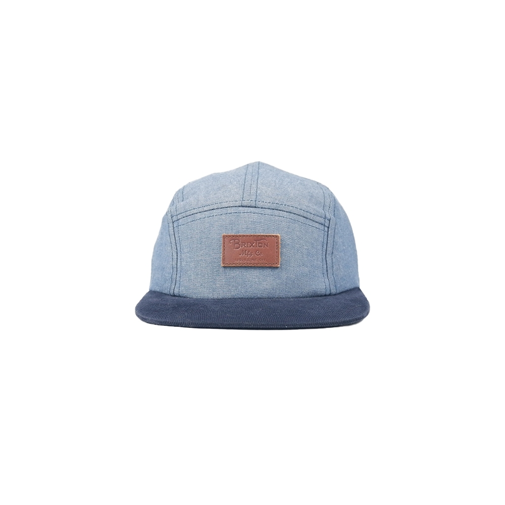 Topi Brixton Grade 5 Panel Cap Light Blue Navy