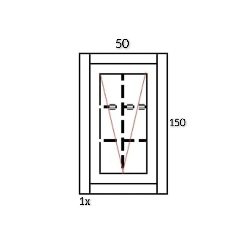 jendela aluminium L50 x T150