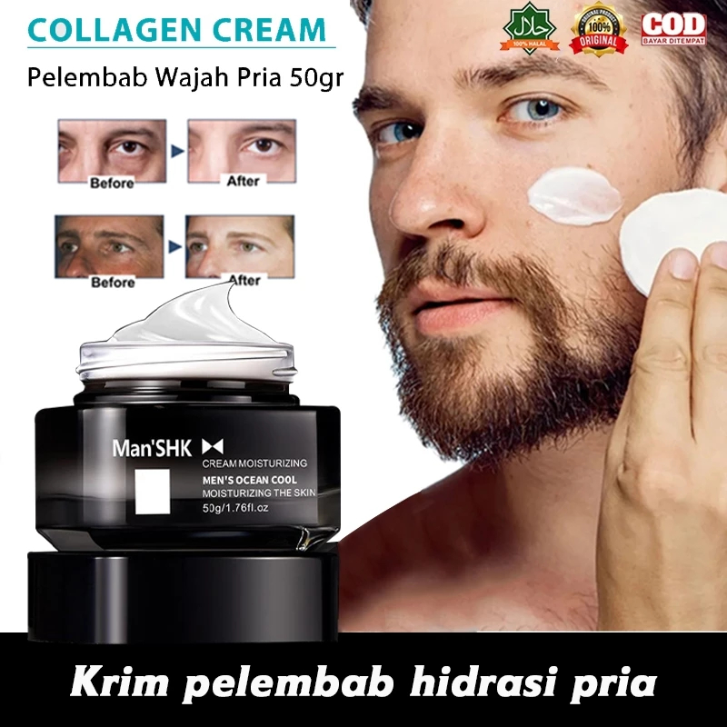 ORI Cream Wajah Pemutih&Anti Kerut Pria melembabkan memutihkan kulit anti penuaan memperbaiki keripu