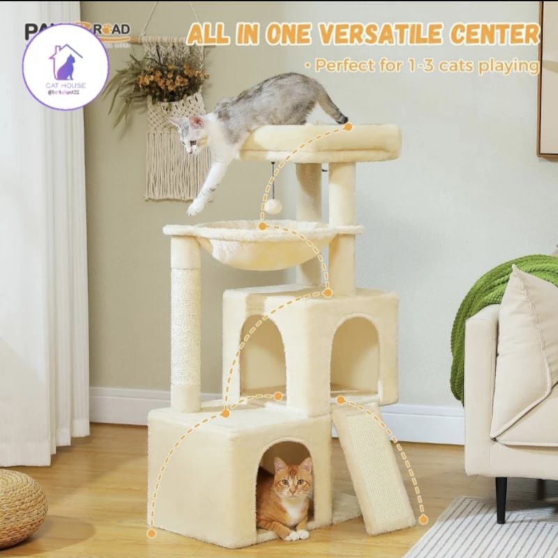 Cat tower adult / cat house double / cat tower scratching pad hamock