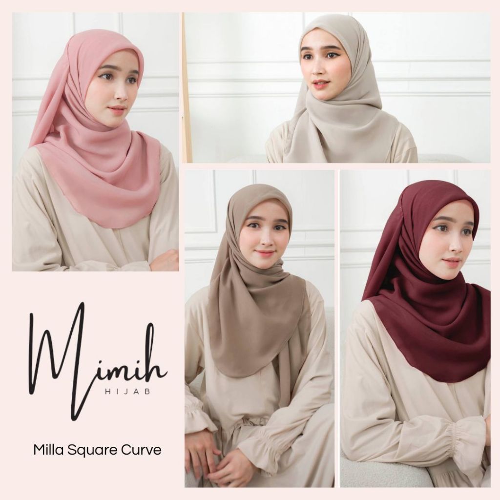MIMIH HIJAB "Milla Square Curve/hijab oval/ouval hijab"