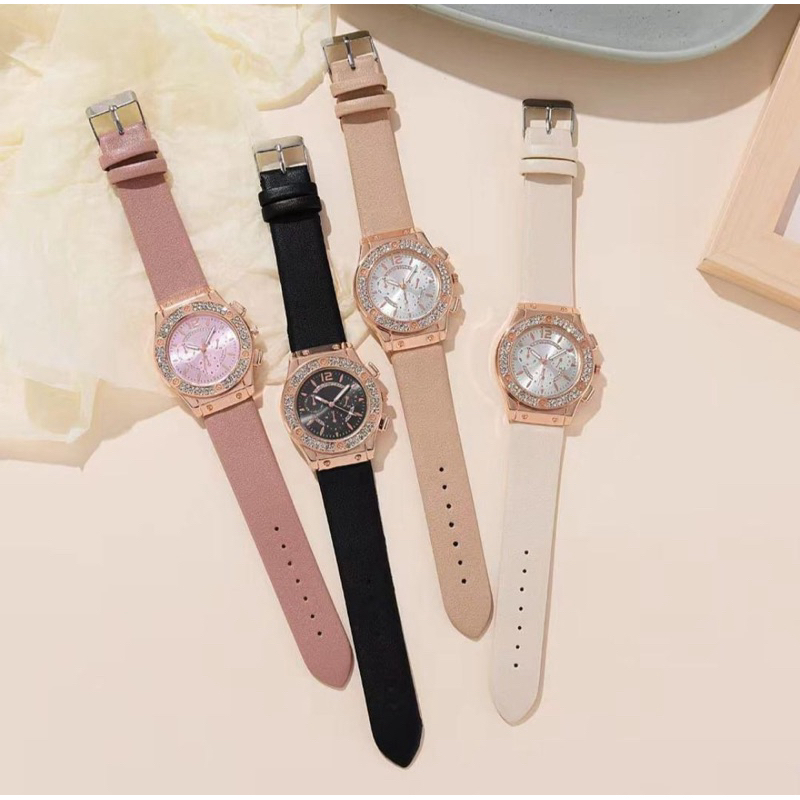 PROMO JAM TANGAN WANITA JAM TANGAN CEWEK KULIT KOREA