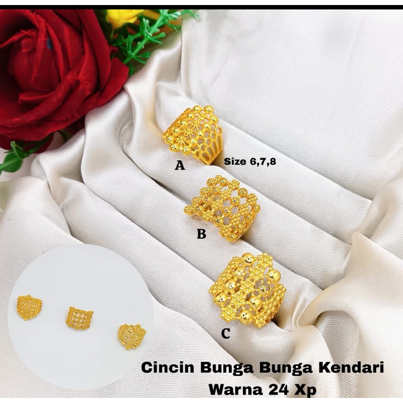 CINCIN BUNGA KENDARI BERLAPIS EMAS