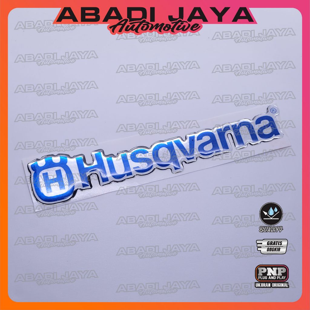 Emblem logo husqvarna / emblem timbul husqvarna / sticker husqvarna / stiker logo husqvarna / emblem