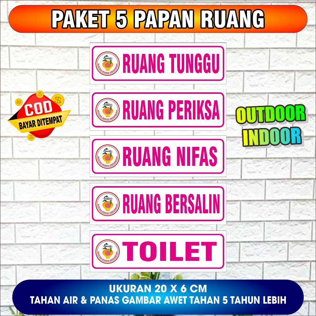 

Papan Akrilik RUANG BIDAN Sign Label Sign Board Acrylic Akrilik papan Nama ruangan bidan dokter perawat kantor