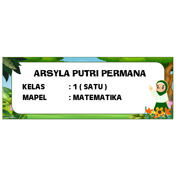 STIKER CUSTOM NAMA BUKU MUSLIMAH/STIKER BUKU NAMA CCUSTOM MUSLIMAH