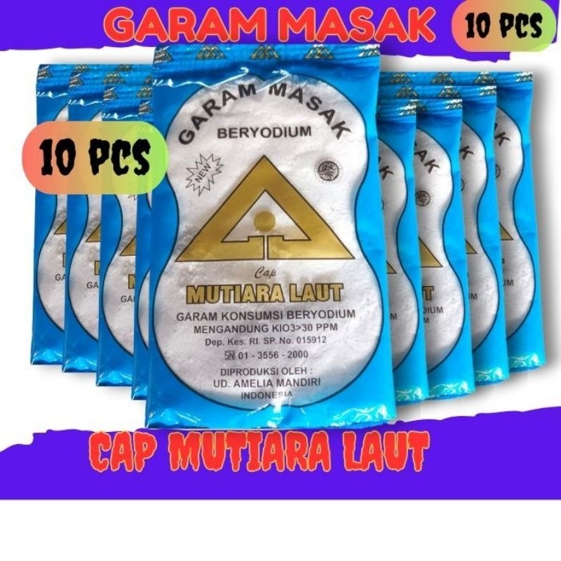 

10 PCS GARAM DAPUR BERYODIUM PAKET 10 PCS CAP MUTIARA LAUT / CAP LIMA LIMA
