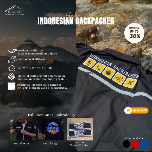 Baju Pendaki Gunung, PDL/PDH Indonesian Backpacker, Kemeja Outdoor