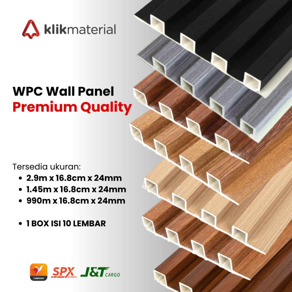 WPC Wall Panel 3 Meter Wood Panel Dinding Motif Kayu 3D WPC Panel Dinding 1 Meter WPC 1.5 meter